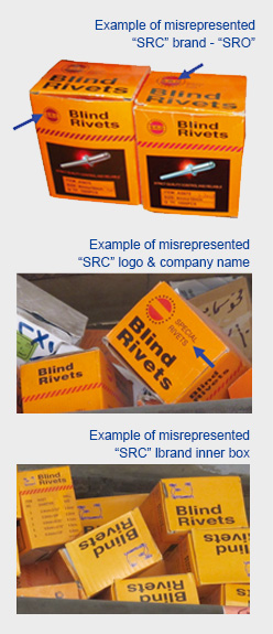 Counterfeiting of Our SRC Brand