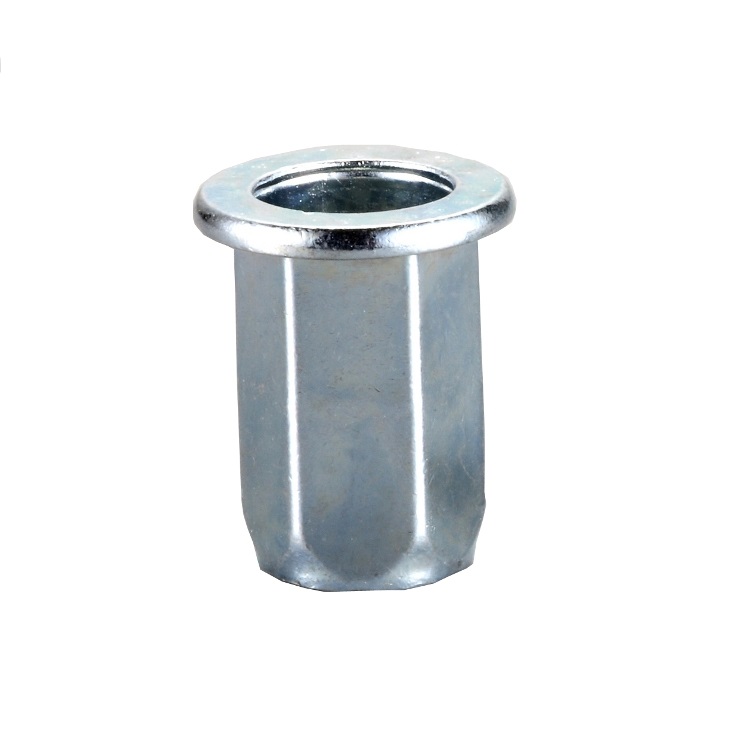 Flat Head Large Flange Type Hexagonal Shank Steel Blind Rivet Nut MFL-HEX Series