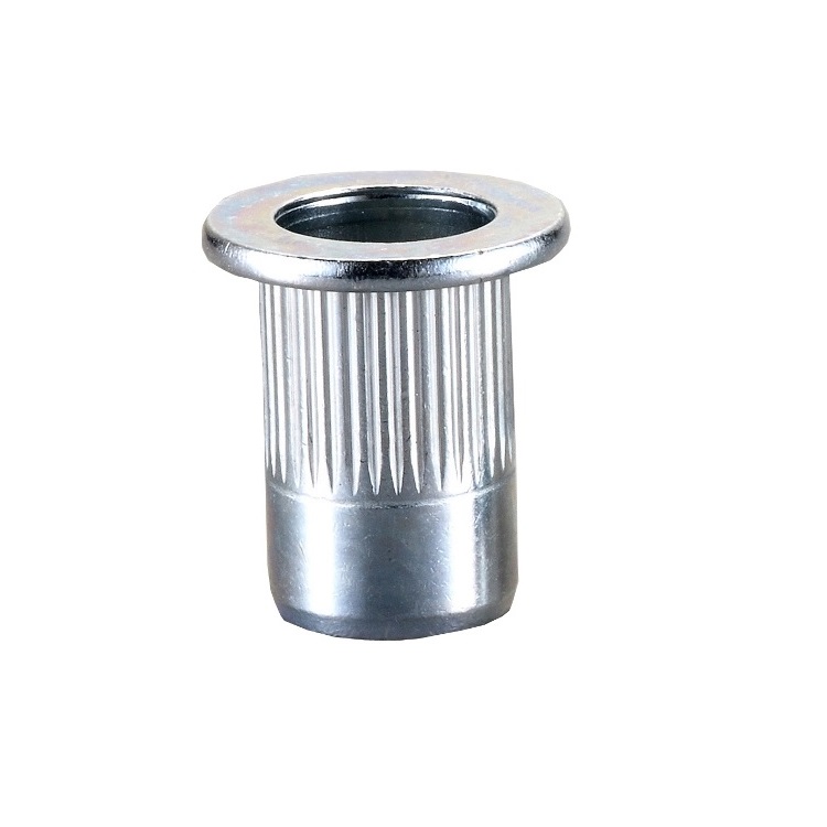 Blind Rivet Nut MFL-R Series,Flat Head Large Flange Type Ribbed Steel Blind Rivet Nut MFL-R Series